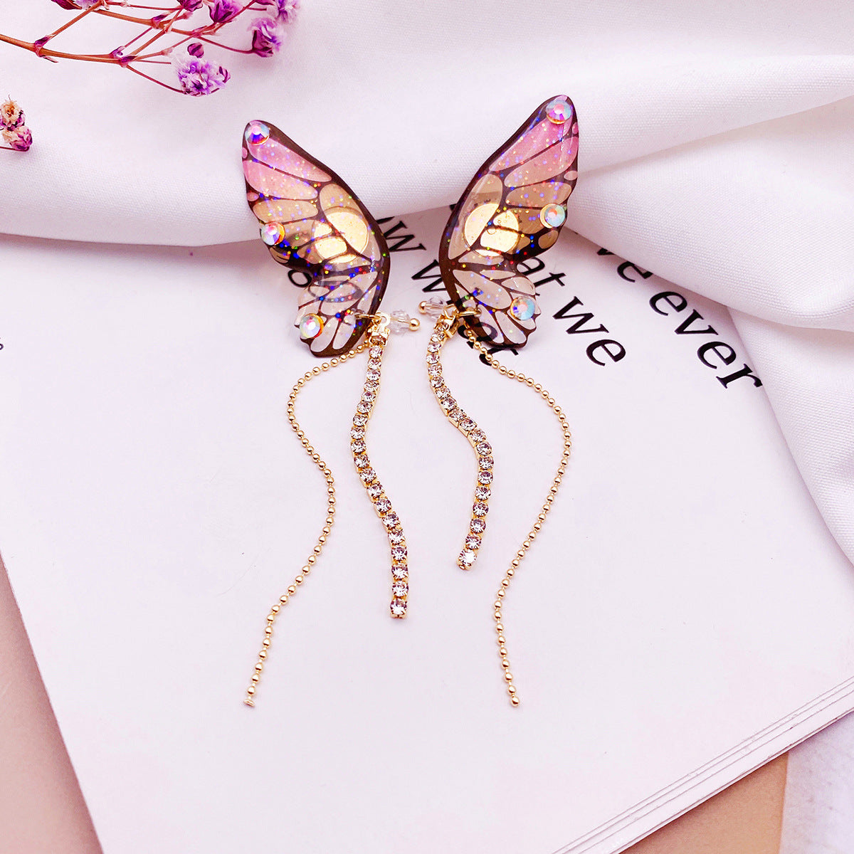 Women's Fashion Three-dimensional Butterfly Personalized Simple Long Rings