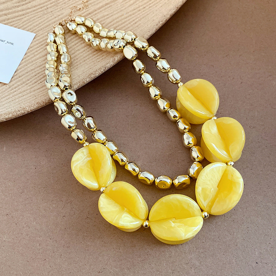 Acrylic Beaded Love Fashion Trend Clavicle Chain Vacation Jewelry Set