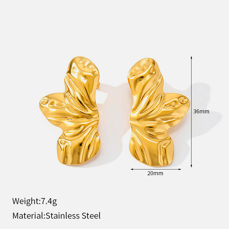 Women's Glossy Surface Water Drop Simple Commute High-grade Stainless Earrings
