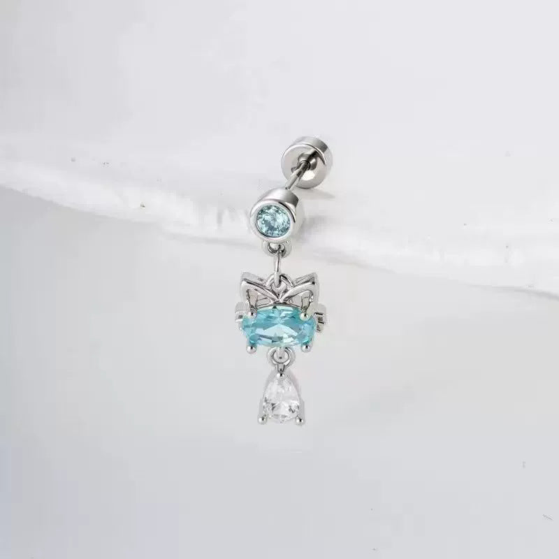 Collection Ear Bone Medical Titanium Steel Cartoon Hello Kitty Earrings