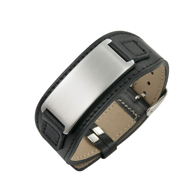 Men's Can Carve Writing Rectangular Steel Plate Bracelets