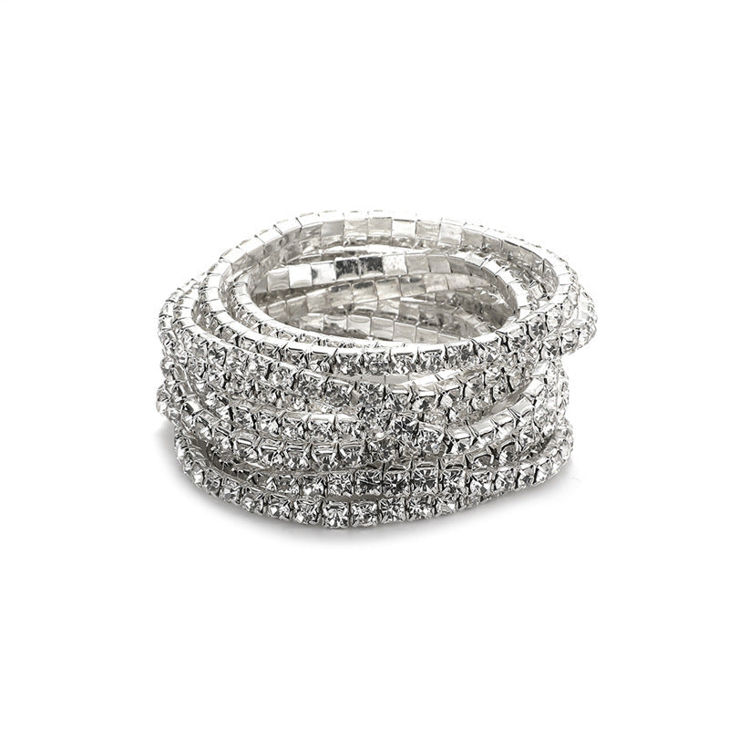 Rhinestone Stretch Bridal Korean Single Row Bracelet