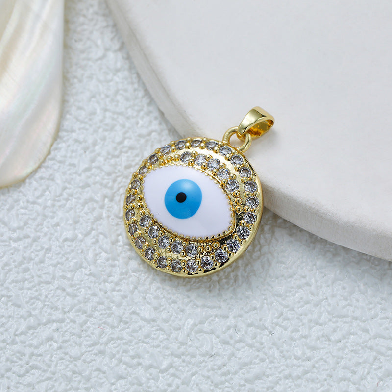 Hip Hop Ear Gold Inlaid Color Pendant