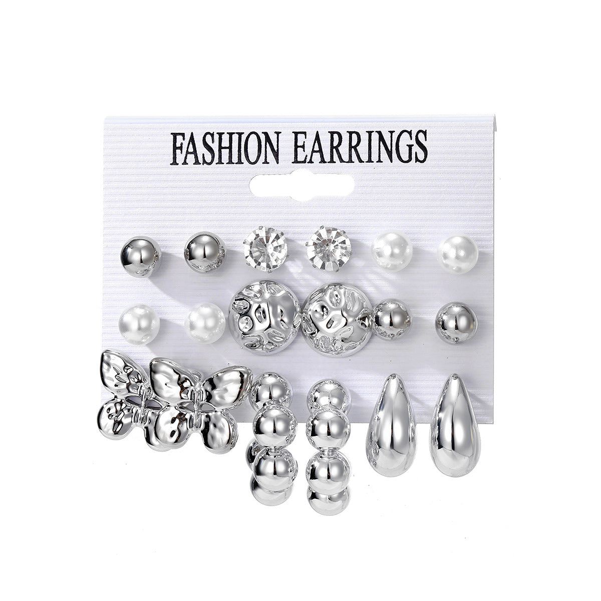 Design Butterfly Heart Water Drops Diamond Imitation Earrings