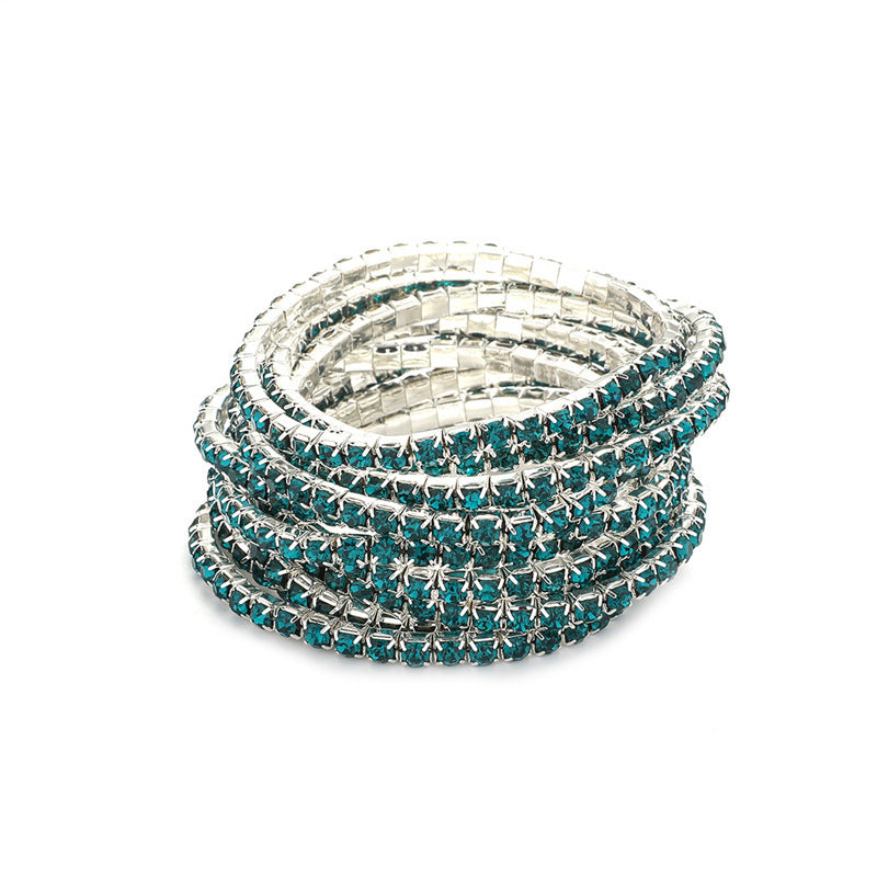Rhinestone Stretch Bridal Korean Single Row Bracelet