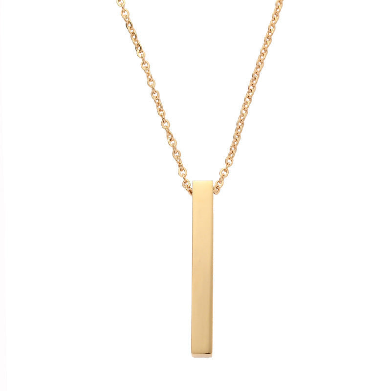 Women's Domineering Long Name Trendy Rectangular Geometric Necklace