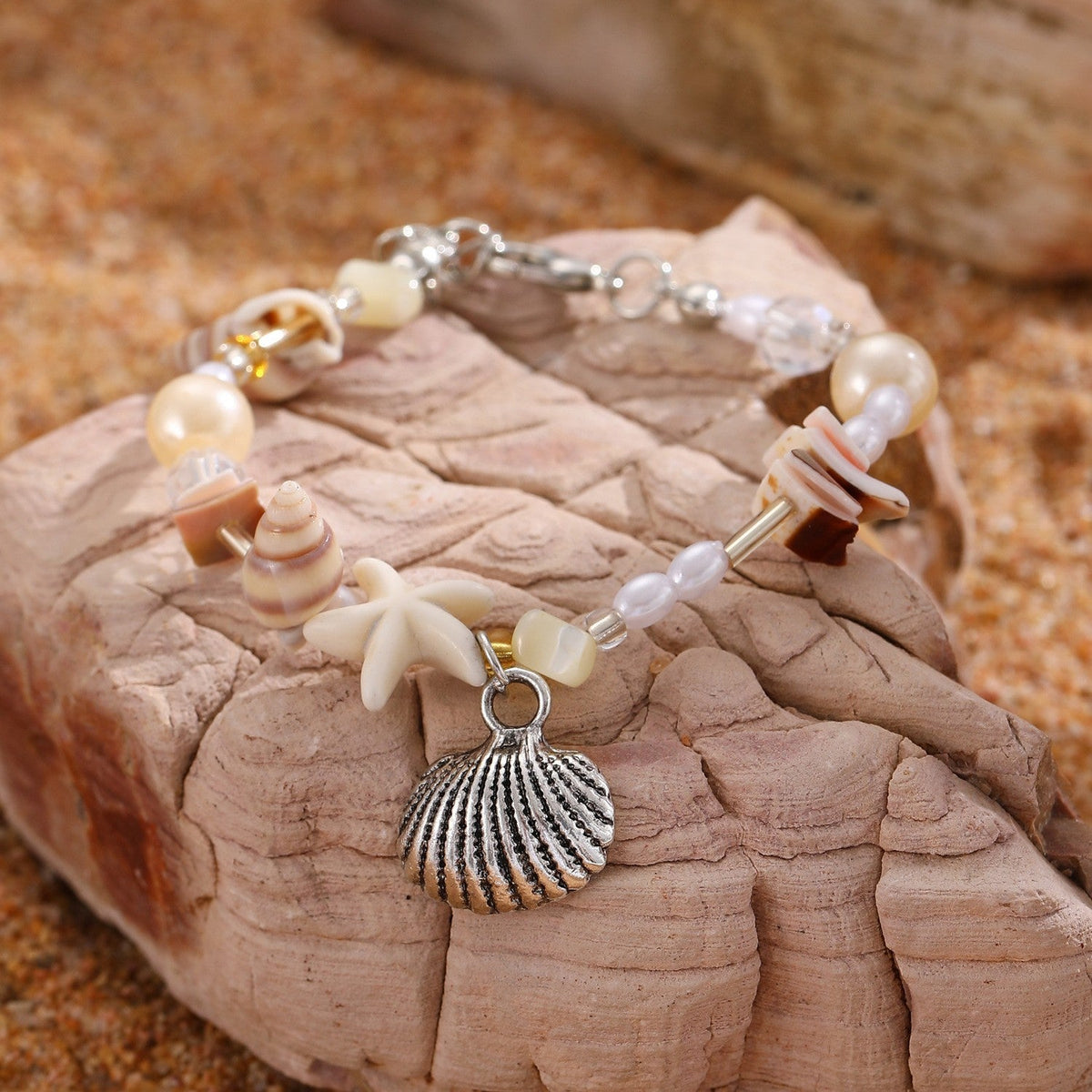 Summer Ocean Style Cartoon Shell Female Bohemian Woven Turtle Jewelry Set