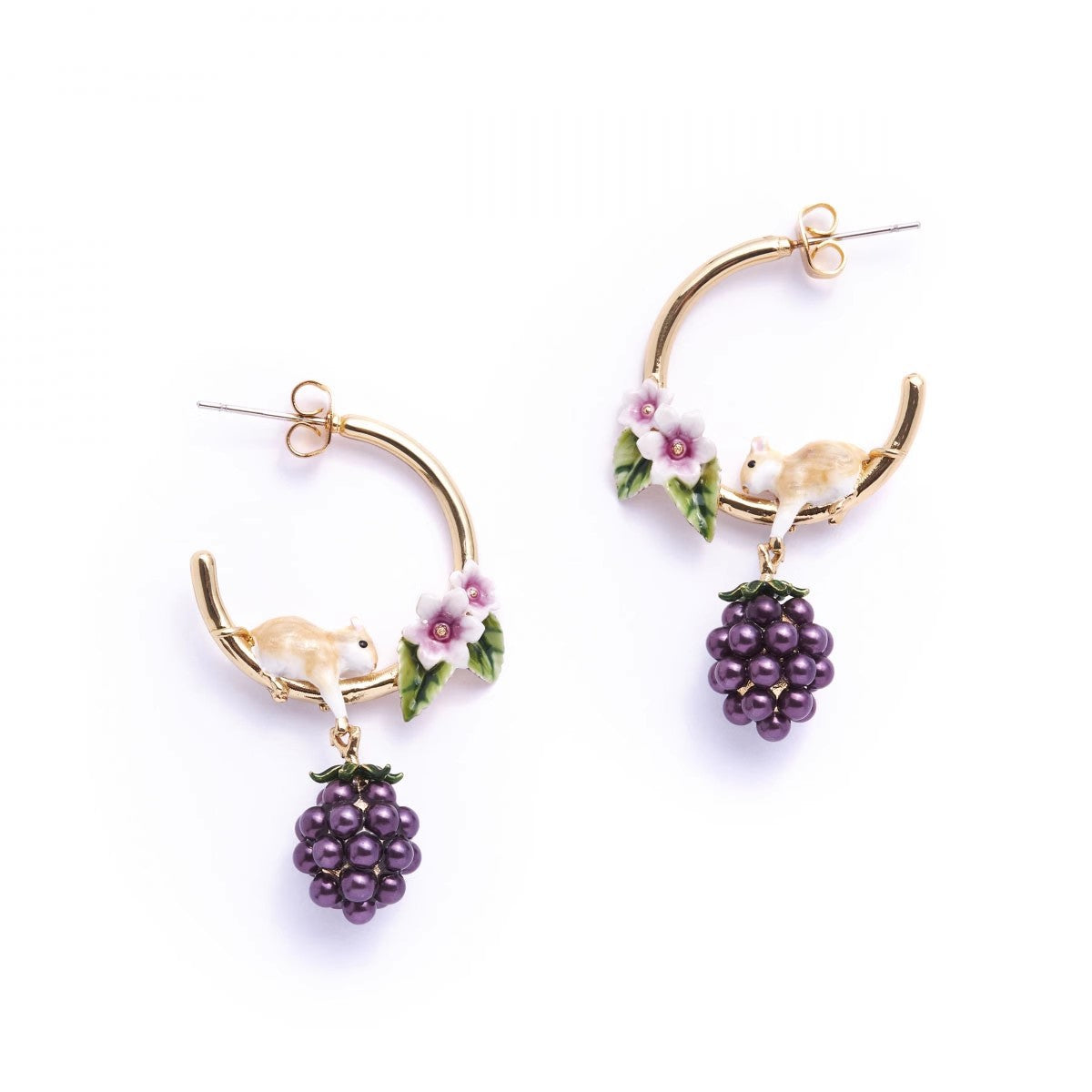 Women's Style Chipmunk Raspberry Retro Special Interest Light Luxury Enamel Epoxy Jewelry Set