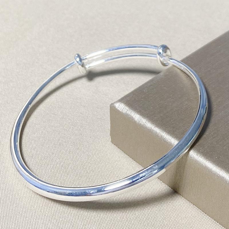 Women's Belly Glossy Concubine Versatile Simple Push-pull Sier Korean Bracelet
