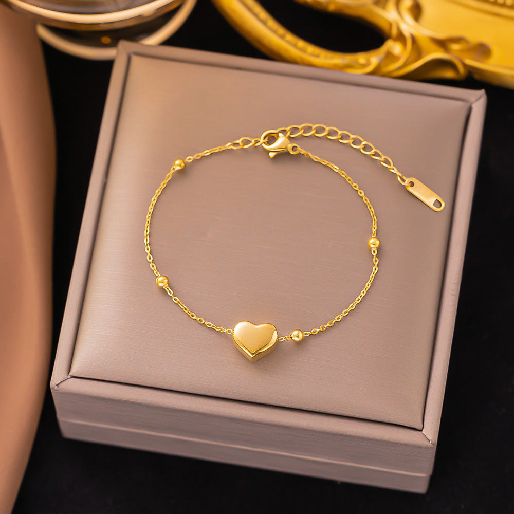 Titanium Steel Bead Korean Minimalist Fashion With Heart Summer Necklaces