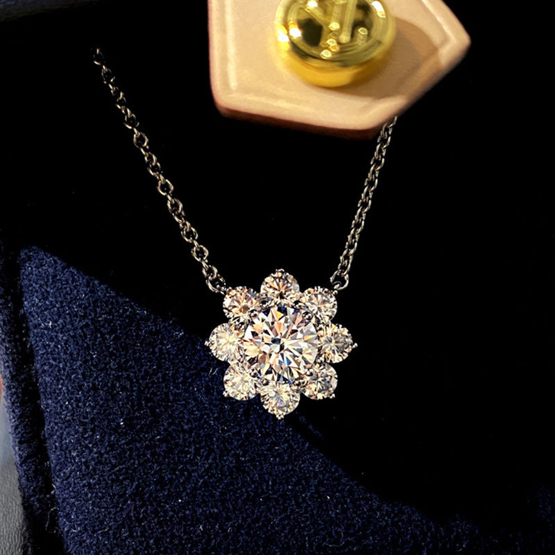 Shi Korean Style Fashion Elegant Snowflake Zircon Versatile Jewelry Set