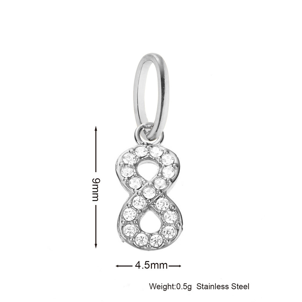 Inlaid Zircon Stainless Steel Gold-plated Cross Pendant