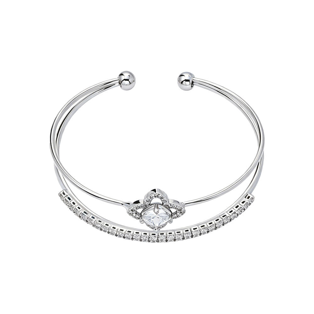 Clover Style Light Luxury Simple Diamond High Sense Jewelry Set