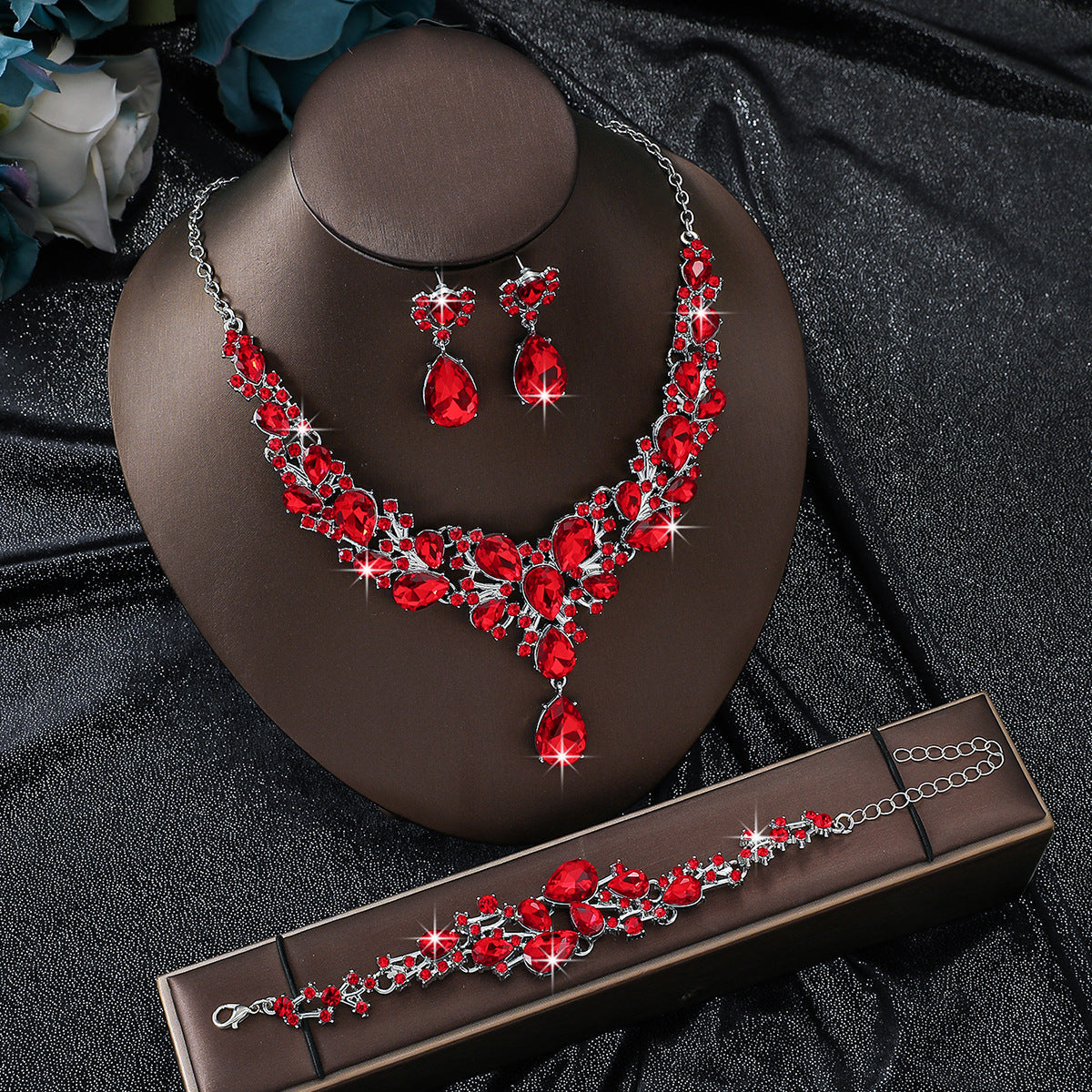 Splendid Diamond Alloy Suit Fashion Delicate Bridal Jewelry Set
