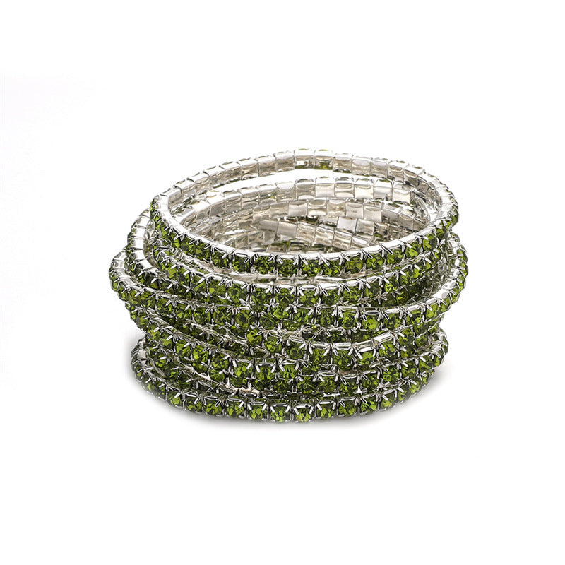 Rhinestone Stretch Bridal Korean Single Row Bracelet