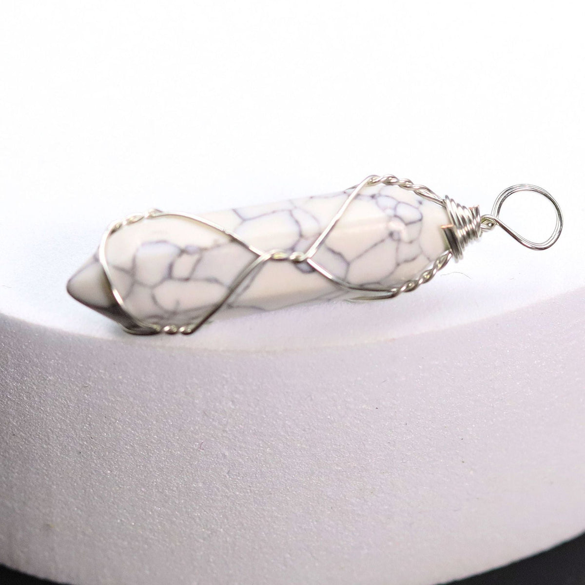 Pink Crystal Winding Hexagon Prism Handmade Pendants