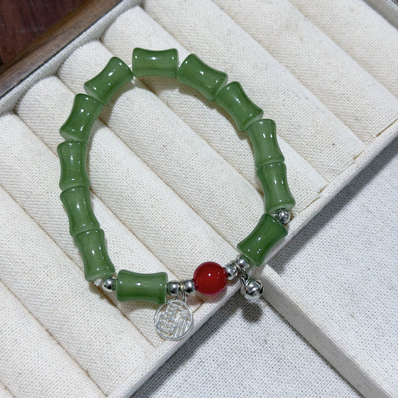 National Fashion Lucky Fortune Pony Life Niche Retro Couple Cinnabar Bracelet