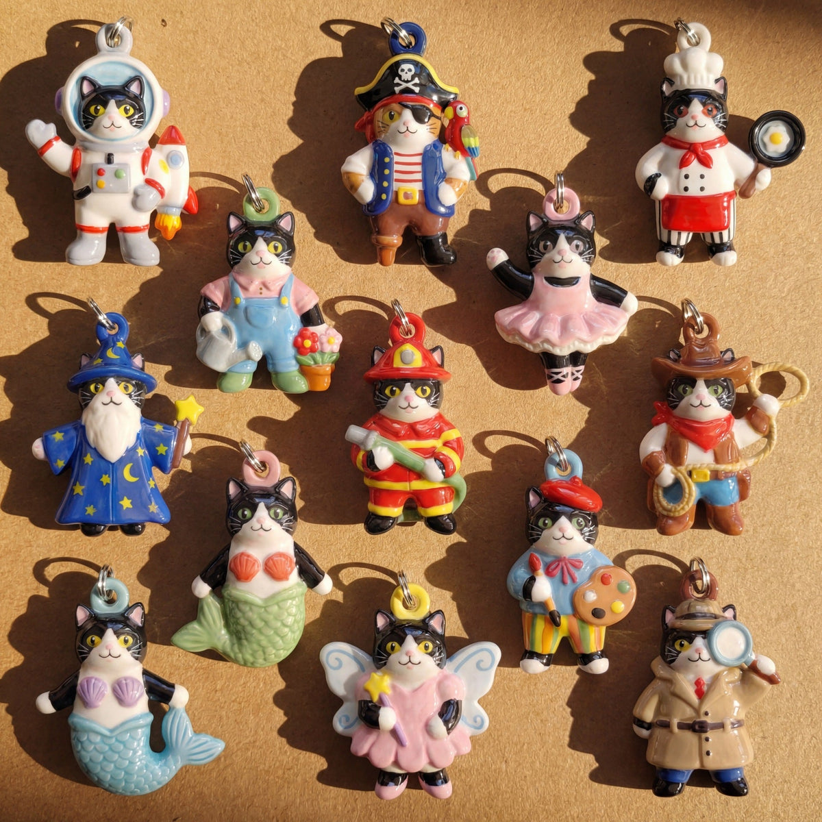 Popular Kitten Series Mermaid Magician Pirate Chef Cat Copper Light Pendants