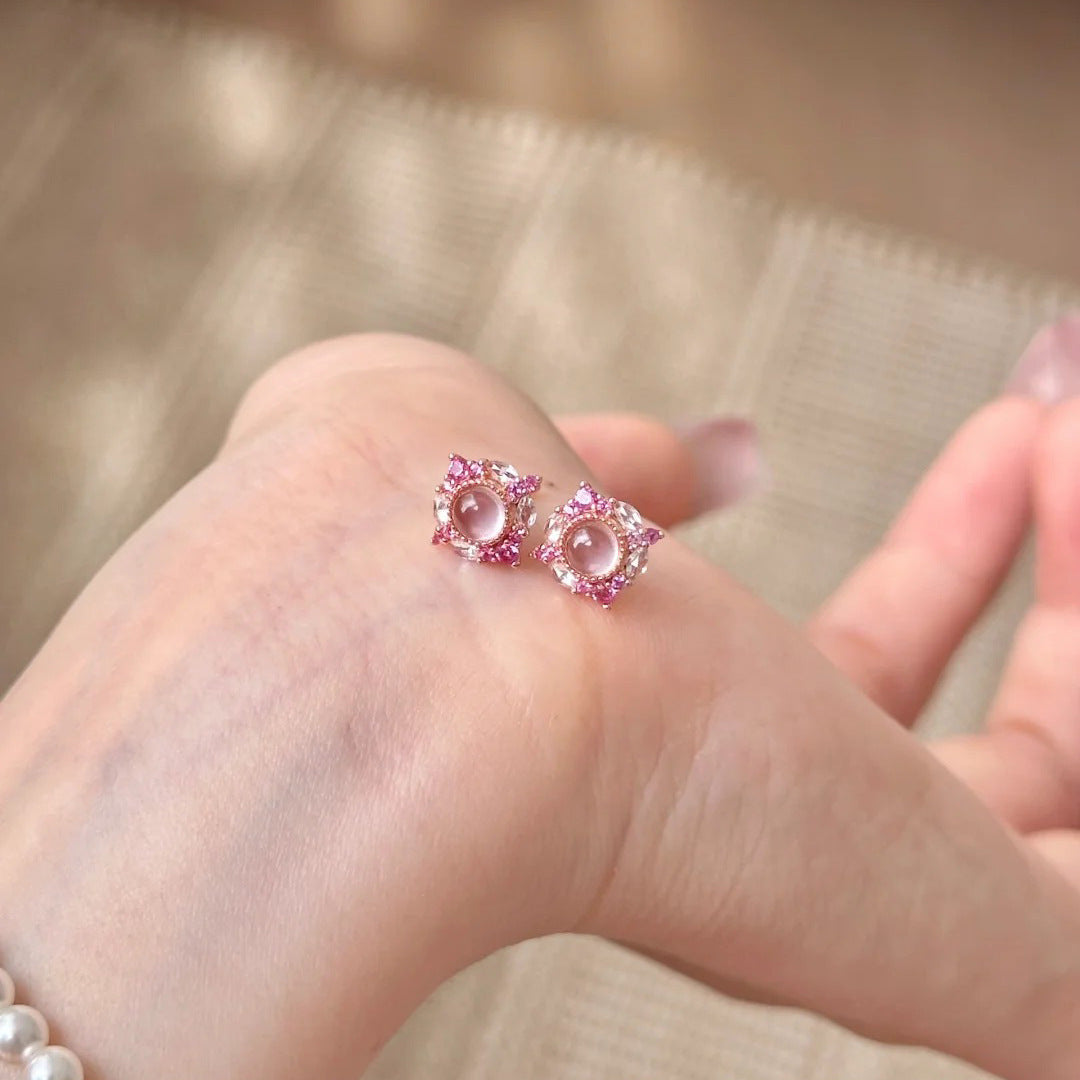 Retro French Pink Crystal Antique Style Jewelry Set