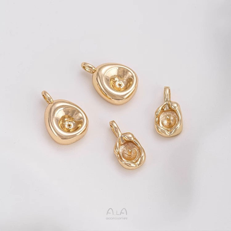 Retaining Bag Gold Pearl Holder Golden Bean Pea Doll Eardrop Pendant