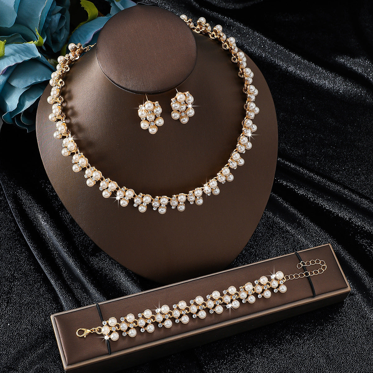 Splendid Diamond Alloy Suit Fashion Delicate Bridal Jewelry Set