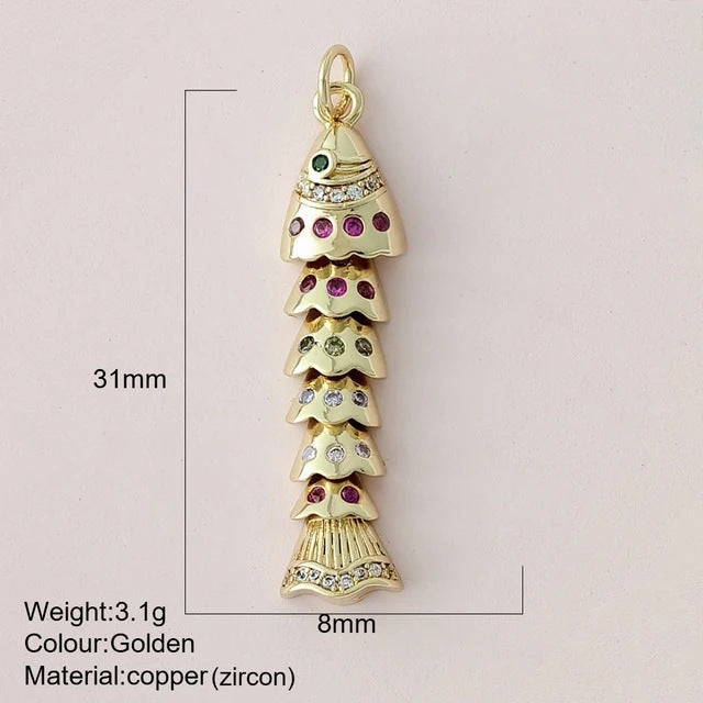 Color Enamel Fish Copper Drop Oil Pendant