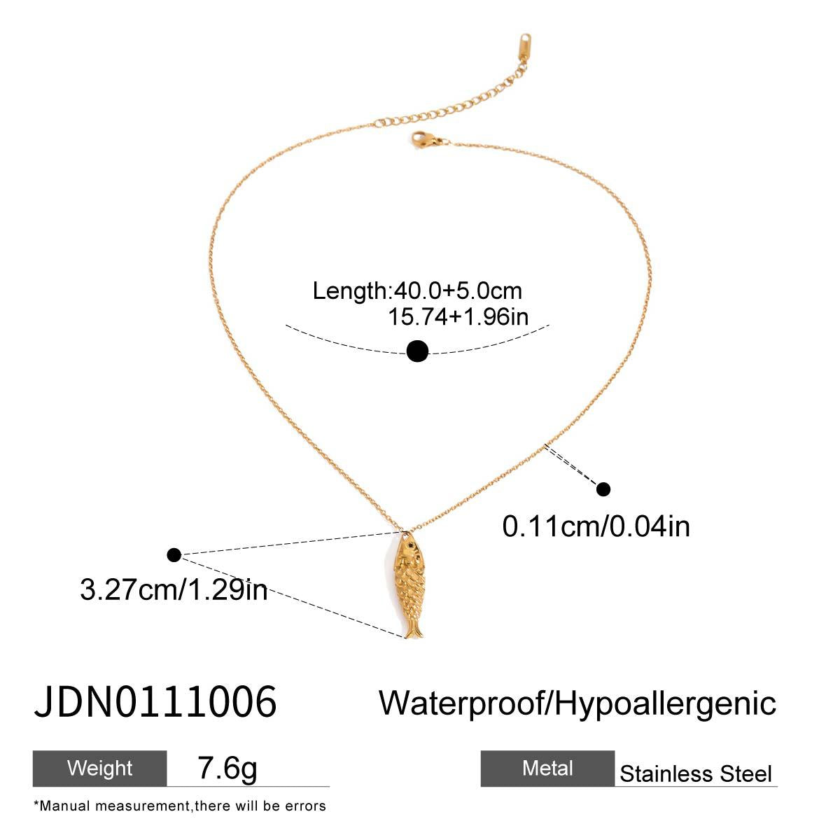 Titanium Steel Fish Light Luxury Minority Clavicle Chain Necklace