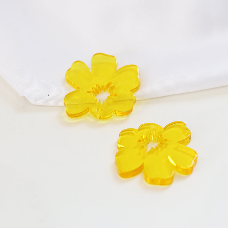Illustration Line Tulip Flower Leaf Acrylic Handmade Earrings