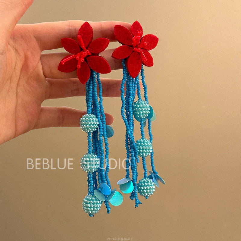 Style Flower Female Design High-grade Ear Giant Rings