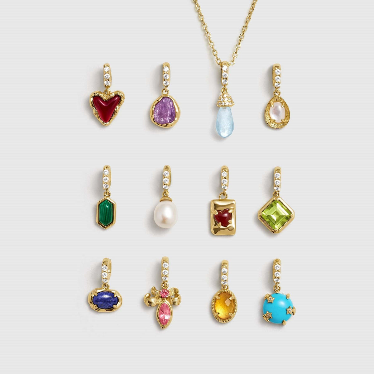 December Style Love Color Series Zircon Gold Pendant