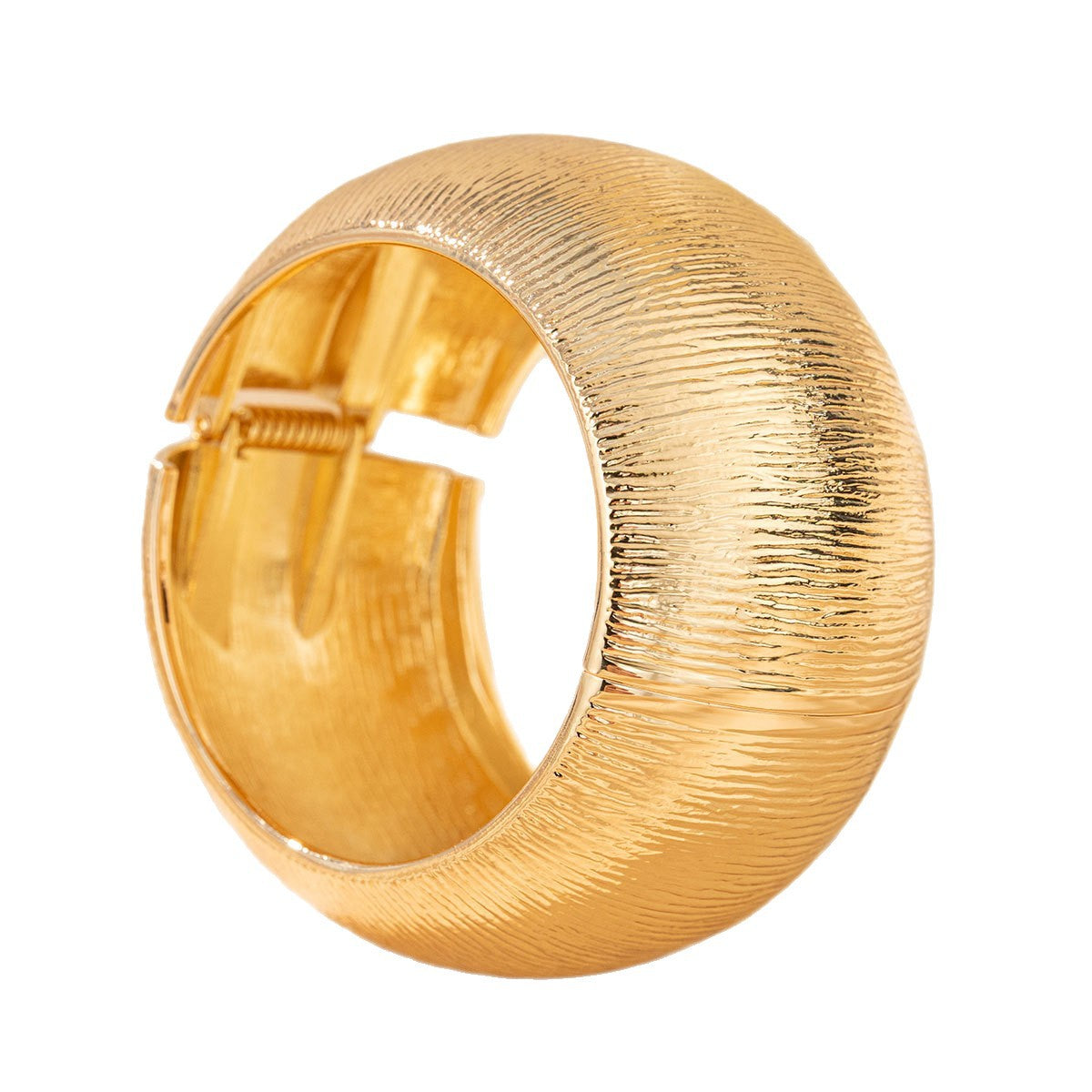 Exaggerated Metal Open-ended Texture Pleated Geometric Big Bracelets