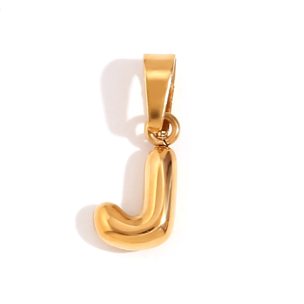 Bubble English Stainless Steel Gold Plated Pendant