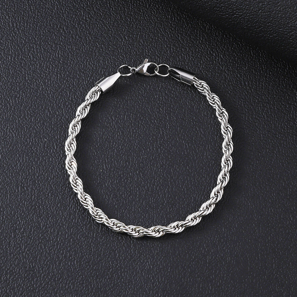 Stainless Steel Chain Cuban Fashion Trendy Cool Handsome Titanium Bracelet