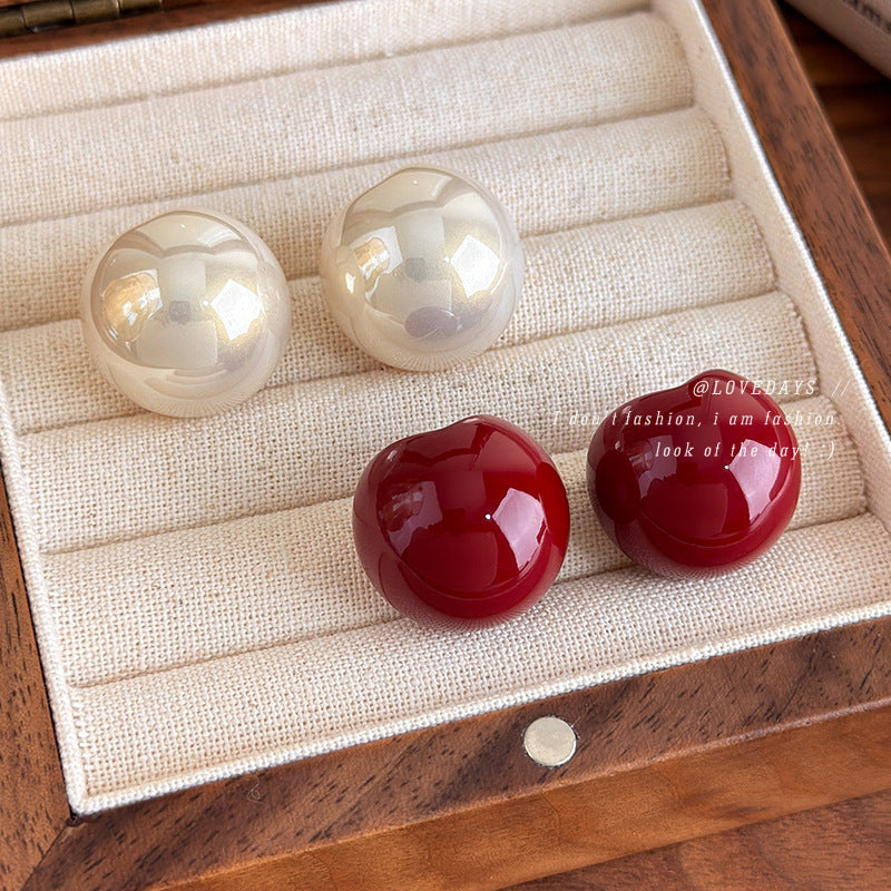 Women's Semicircle Pearl For Bride High Sense Ear Stud Earrings