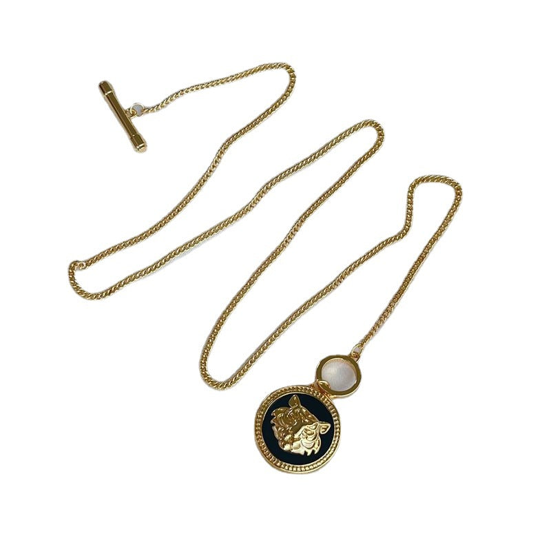 Trendy Fashion Minority Design Copper Gold-plated Tiger Head Necklaces