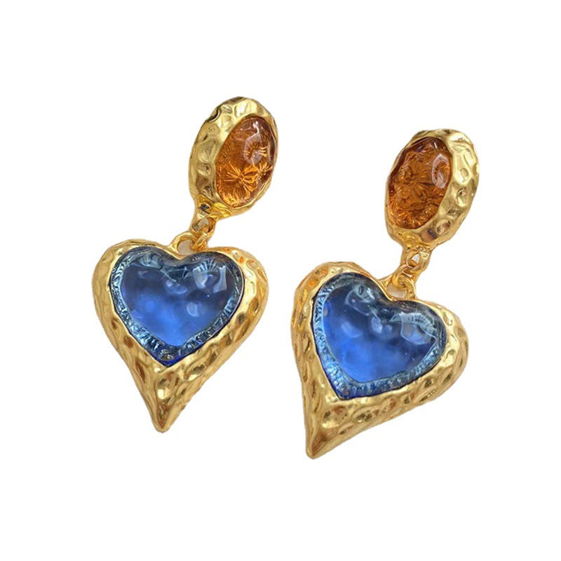 Lava Colored Glaze Love Eardrops Macaron Stud Earrings