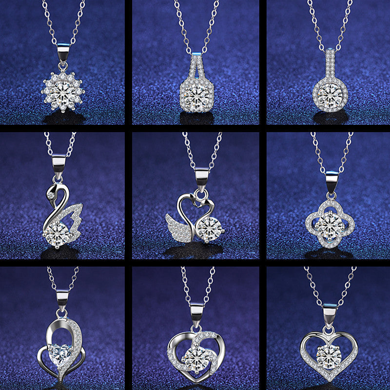 Streaming On Sier Eight Hearts Arrows High Imitation Color Pendant