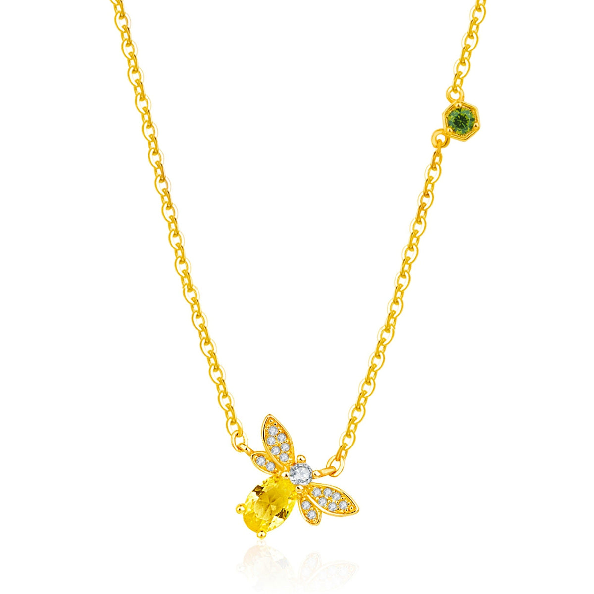 Sier Colored Gems Bee Creative Citrine Pendant