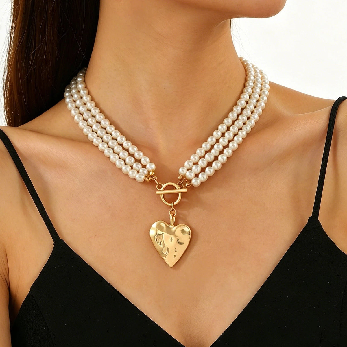 Pearl Female Style Creative Design V-shaped Jewelry Set