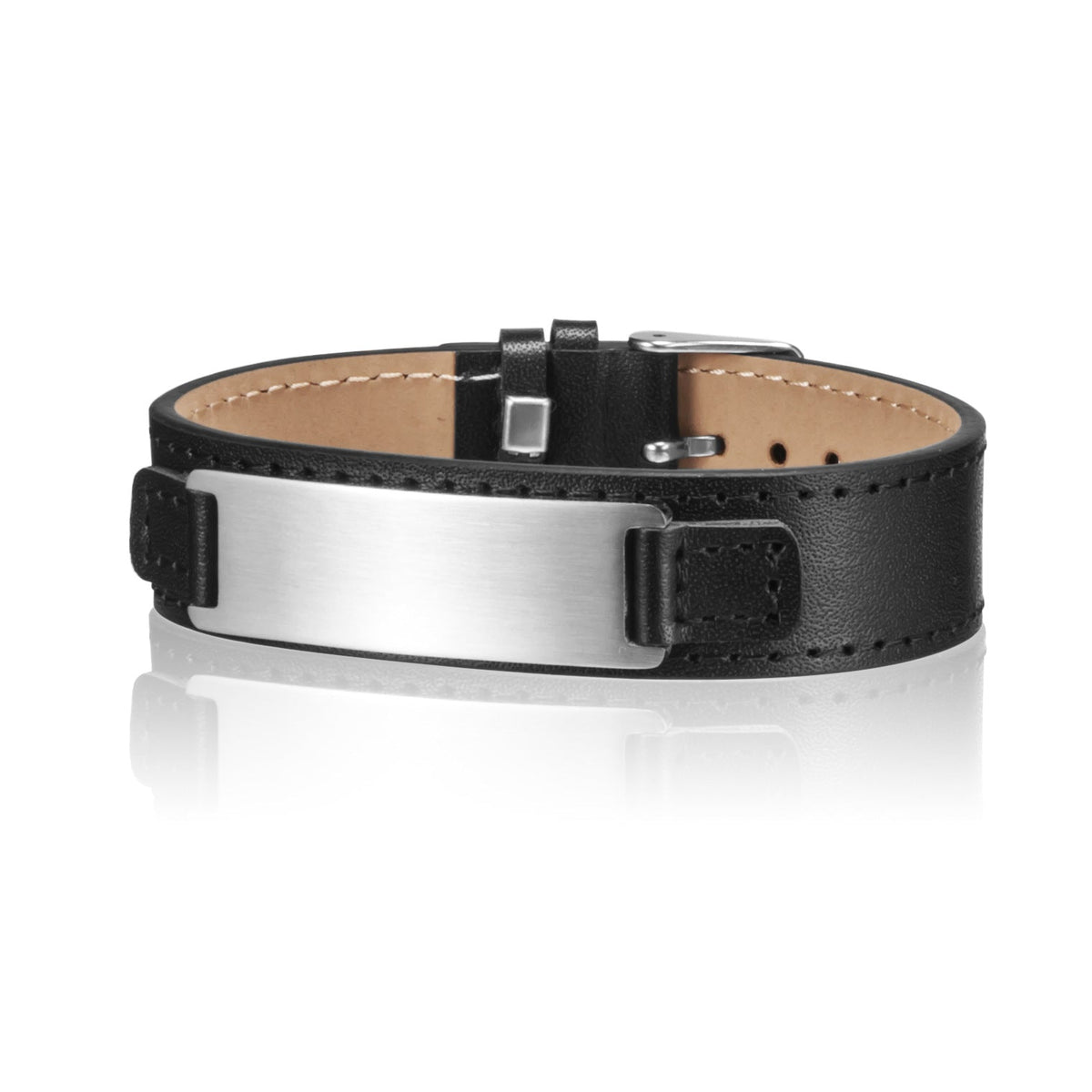 Men's Can Carve Writing Rectangular Steel Plate Bracelets