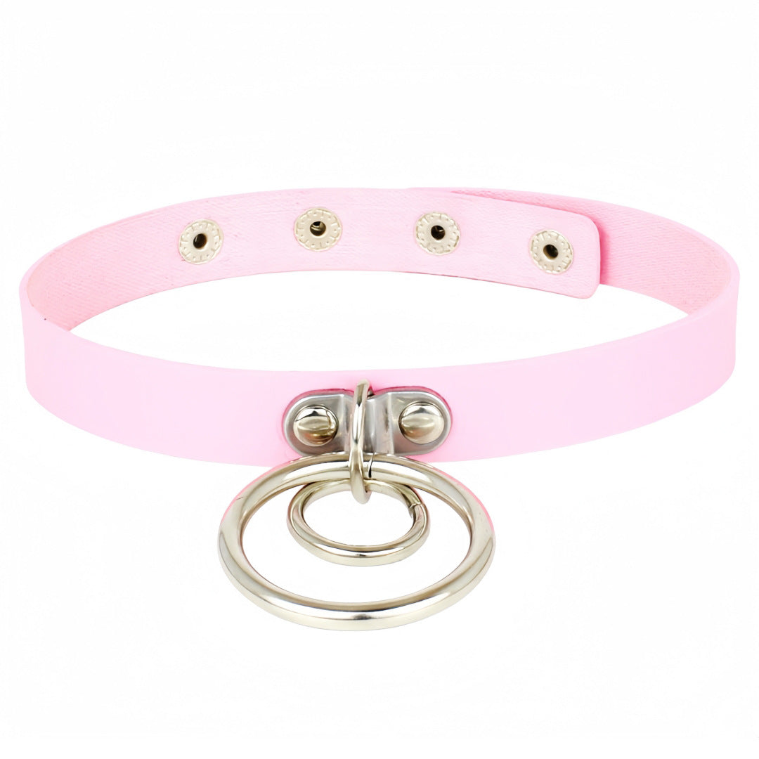 Leather Fashion Punk Rock Nightclub Hip Hop Double Female Neck Bracelets