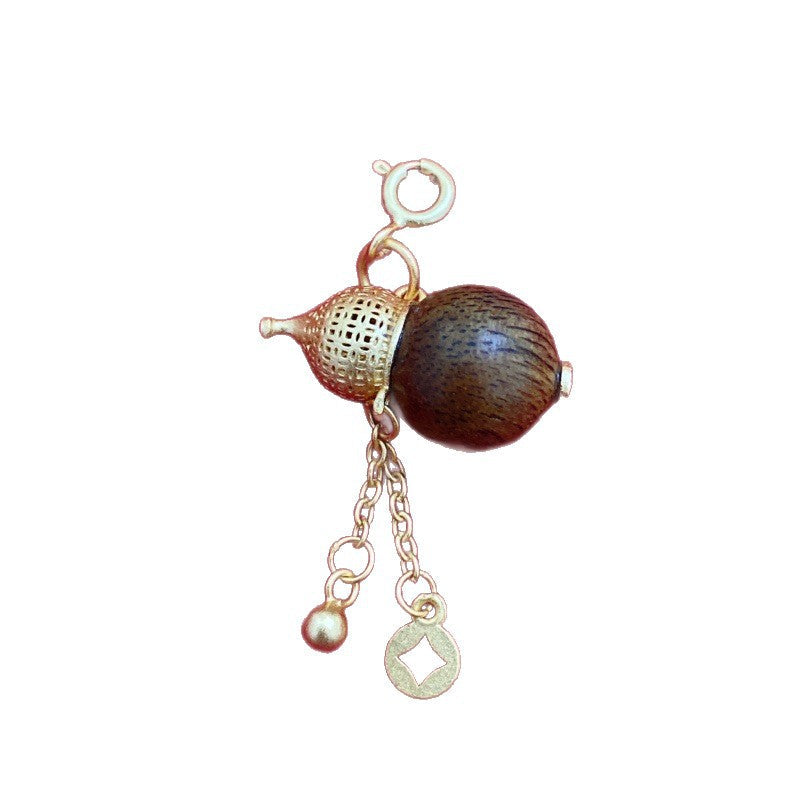 Ancient Gold Calabash Pendent Hand Rub Cotton Line Pendant