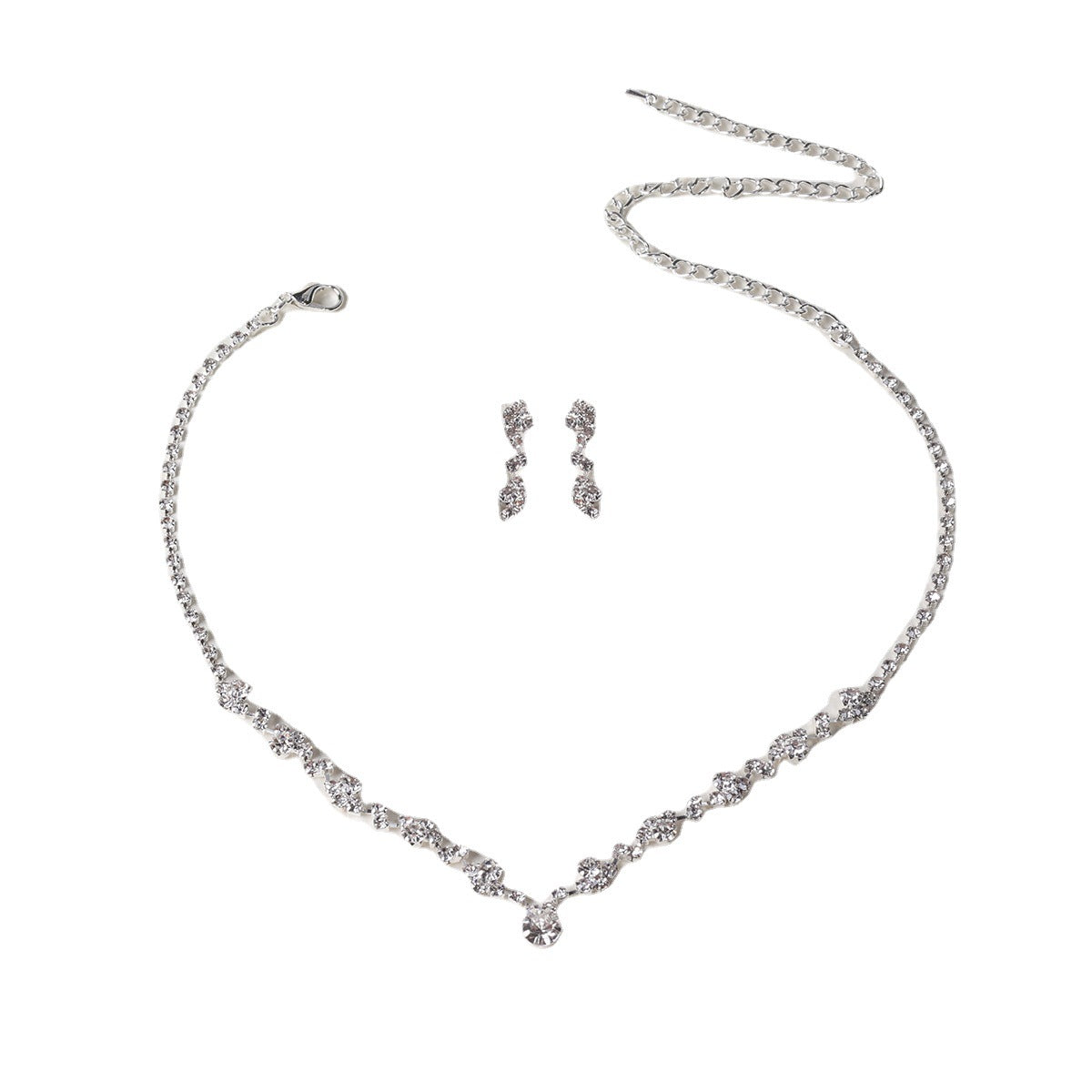 Fashion Elegant Rhinestone Suit Bride Female Jewelry Set
