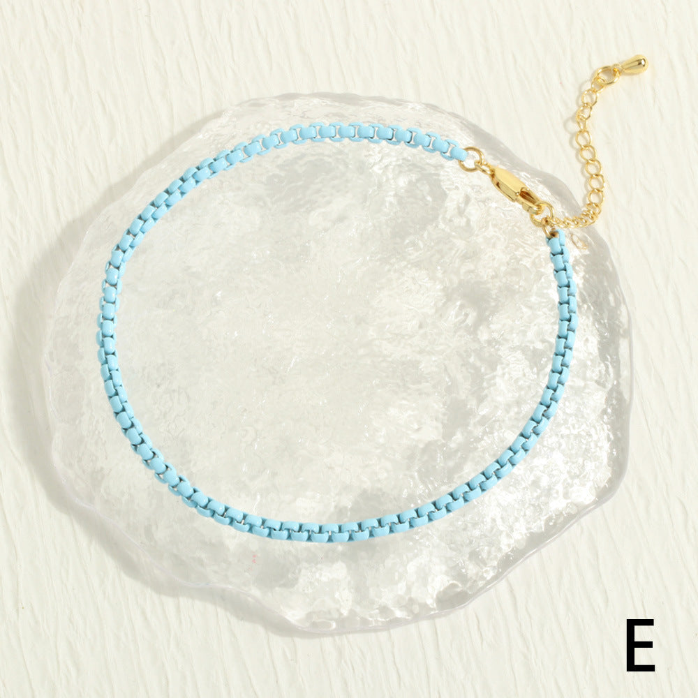 Fashionable Paint Box Chain Summer Bohemian Jewelry Set