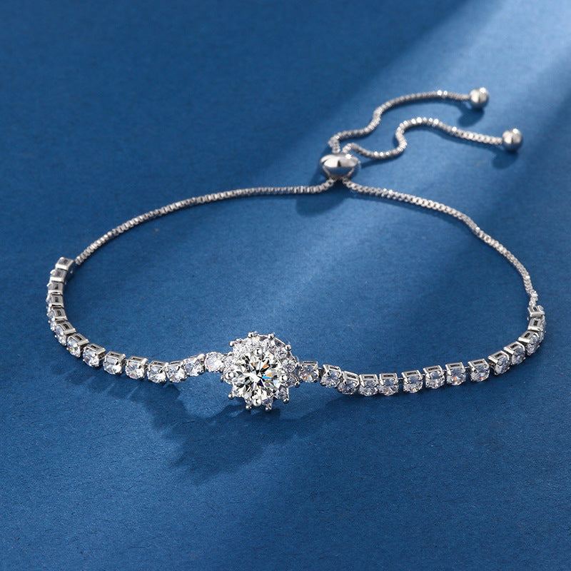 Bag Round Four-leaf Clover Adjustable Rhinestone Zircon Female Bracelet