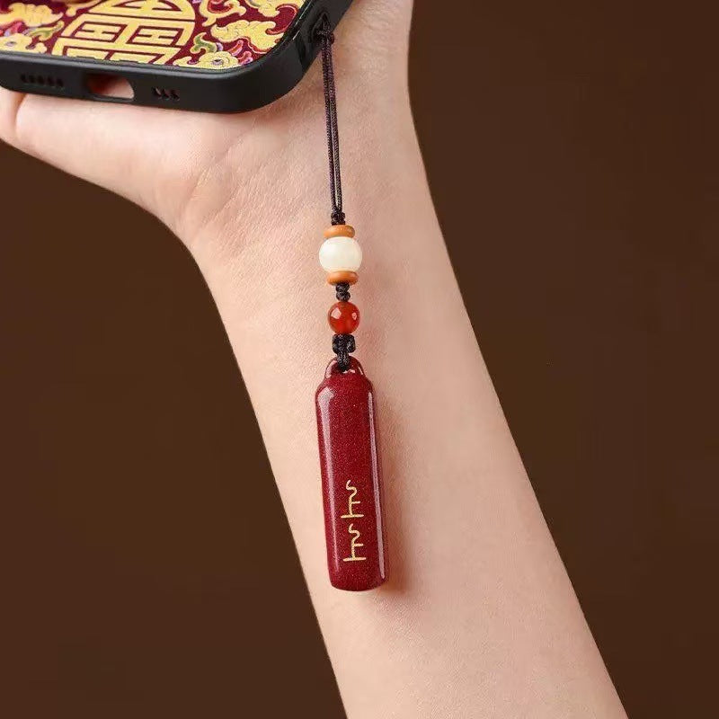 Raw Ore Cinnabar Purple Gold Sand Upper Sign Charm Necklaces