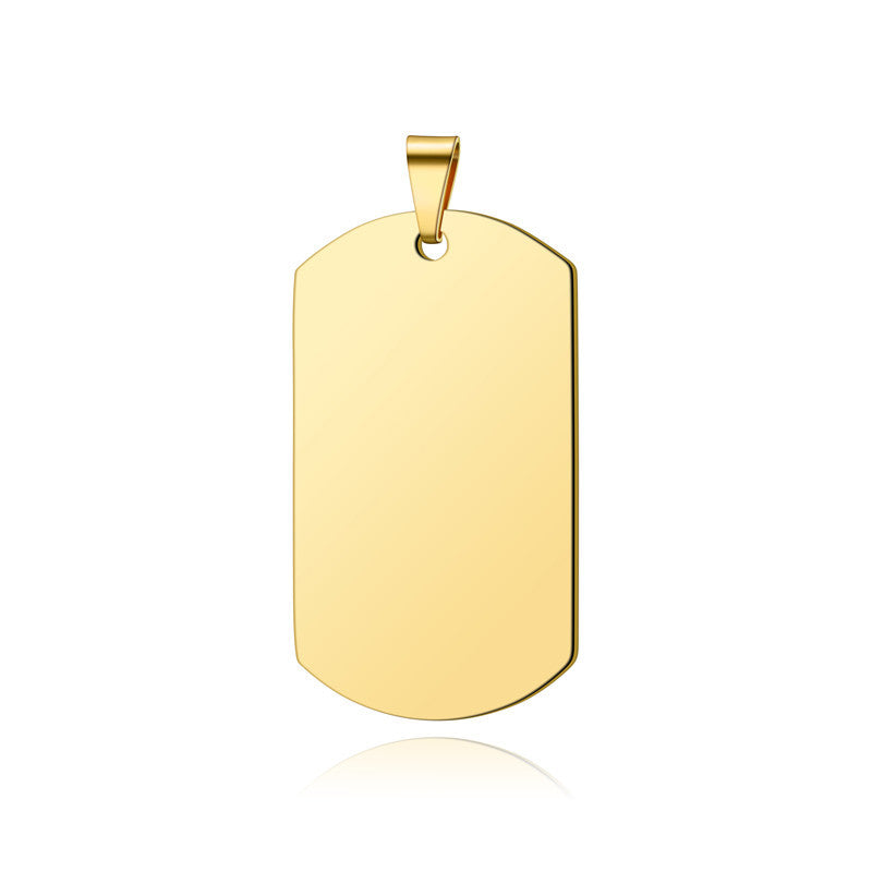 Fashion Dog Tag Double Face Mirror Stainless Steel Hang Source Pendant