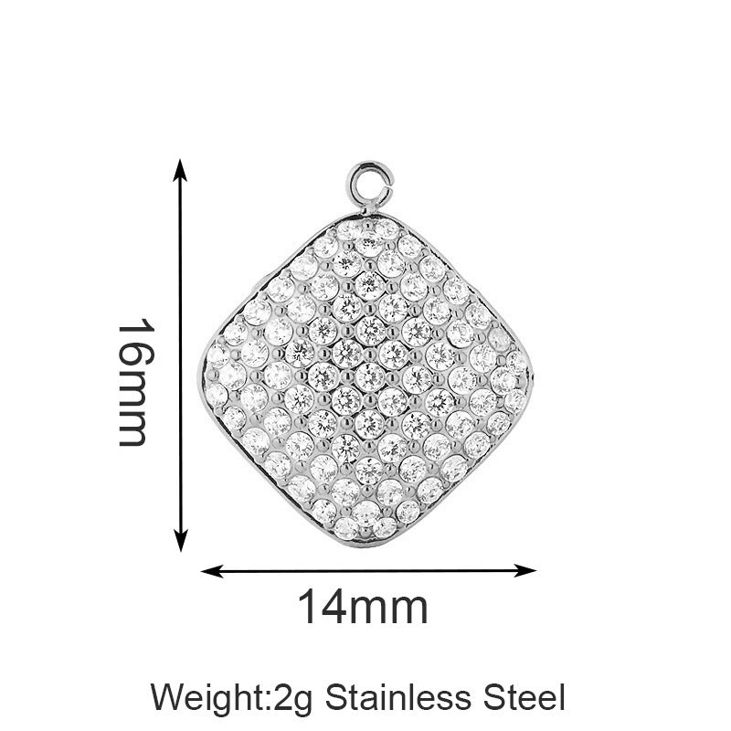 Stainless Steel Inlaid Zircon Clover Lucky Necklaces