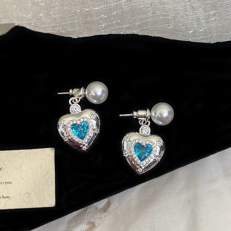 Loving Heart Zircon Ear Combination Female Sweet Necklace