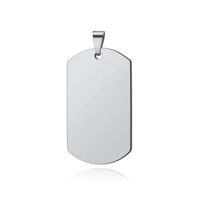 Fashion Dog Tag Double Face Mirror Stainless Steel Hang Source Pendant